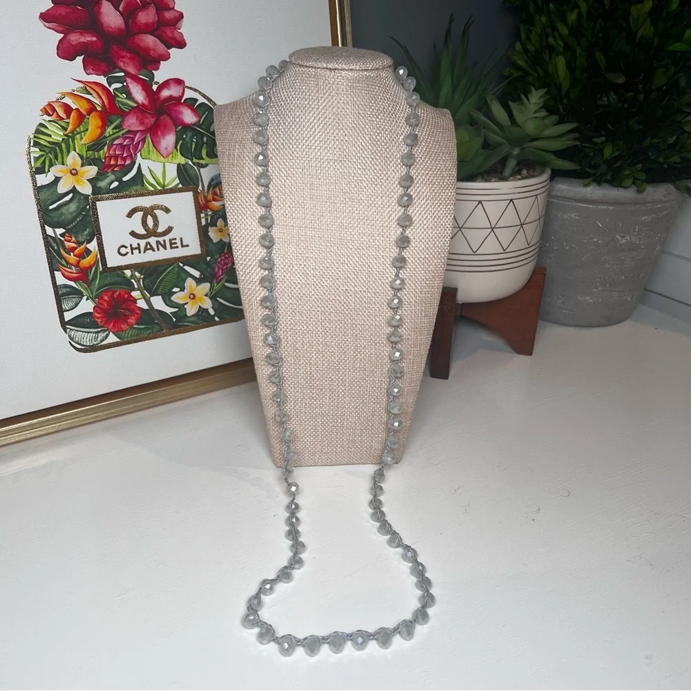 Elegant Gray Beaded Necklace